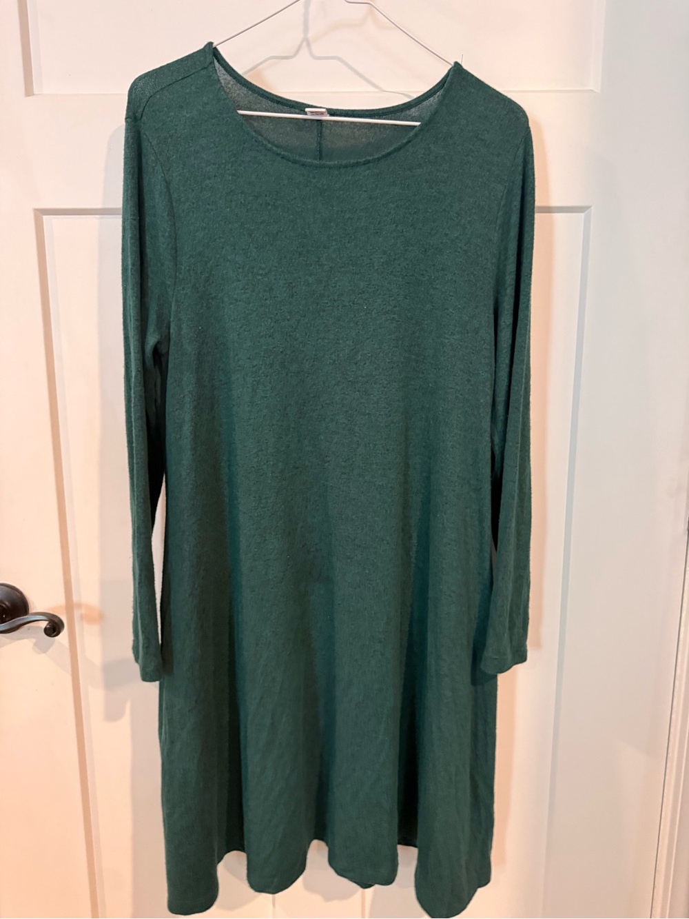 Old Navy Forest Green Long Sleeve Midi Swing Dress